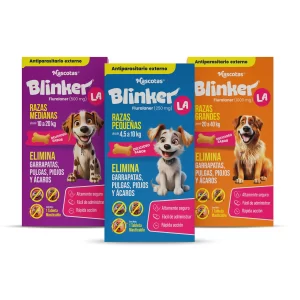 Empaque Blinker LA, antiparasitario para perros