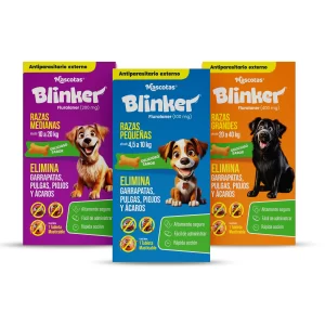 Empaque Blinker, antiparasitario para perros